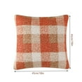 thumbnail image 3 of BinKFF Halloween Decorations, Orange Plaid Fall Throw Pillow Covers, Boucle Decorative Pillow Covers,Cozy Fluffy Home Living Room Farmhouse Decor for Sofa Couch Bed, 3sizes, 3 of 5