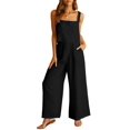 thumbnail image 1 of Conjunto de 2 piezas para mujer ANRABESS pantalón de lino negro talla M, 1 of 9