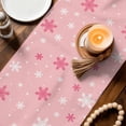 thumbnail image 4 of Pink Christmas Tree Table Runner 70 Inches, Pink Xmas Tree Snowflake Luxury Bed Runner Dresser Scarves Tabletop for Indoor Outdoor Parties/Ceremony/Banquet, 13" x 70", 4 of 8