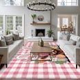thumbnail image 3 of 5x8 Area Rugs for Living Room, Easter Non Slip Area Rugs for Kitchen Bedroom Entryway, Cartoon Cute Rabbit Cow Carrots Pink Buffalo Plaid Washable Carpet Runner Rug Floor Mats for Bedroom Home Decor, 3 of 8