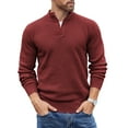 thumbnail image 6 of COOFANDY Mens Pullover Sweaters Casual Button Mock Neck Sweater Knit Poullover Long Sleeve Soft Sweater, 6 of 9