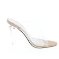 thumbnail image 6 of Static Footwear Women's Dressy Peep Toe Clear Transparent Strap Slip On Clear Heels - Nude, 6 of 7
