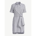 thumbnail image 5 of Free Assembly Women's Wrap Shirt Dress with Short Sleeves, 5 of 6