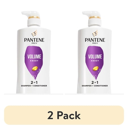 (2 pack) Pantene Pro-V Volume & Body 2in1 Shampoo + Conditioner 17.9oz