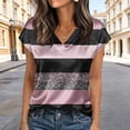 thumbnail image 6 of cocolona Womens Summer Silk Satin Tops Plus Size V Neck Short Sleeve T-shirt Fashion Casual Cute Print Tees Blouses, 6 of 6