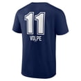 thumbnail image 3 of Men's Anthony Volpe Navy New York Yankees Fastball Player Name & Number T-Shirt, 3 of 3