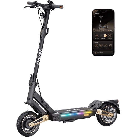 NAVEE ST3 Pro Electric Scooter, 25 MPH Top Speed, 46.6 Miles Max Range, 1350W Motor with Dual Suspension, 10" Tubeless Self-Healing Tires All Terrain, Heavy Duty, Foldable for Adults Teens (UL2272)