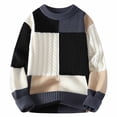 thumbnail image 1 of Styesk Chandail Homme Loisirs Col Rond Bloc de Couleur Polyvalent Manches Longues Chandail, 1 of 2