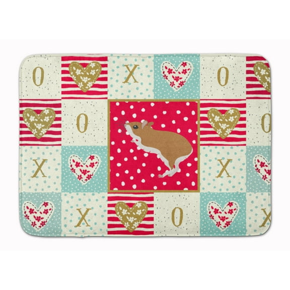 White Legged Hamster Love Machine Washable Memory Foam Mat Red