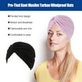thumbnail image 3 of Linyer Muslim Turban Hijabs Caps Forehead Color Turbans Knot Hats Islamic Indian Bonnet Cotton Chemo Cancer Patients Headwear black, 3 of 4