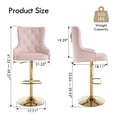 thumbnail image 2 of Velvet Gold Bar Stools Set of 2 Modern Counter Height Bar Stools with Lion Pull Ring Tufted Back, Nailhead Upholstered Barstools for Home Kitchen Island, Swivel Adjustable Stool Chair in Pink, 2 of 9