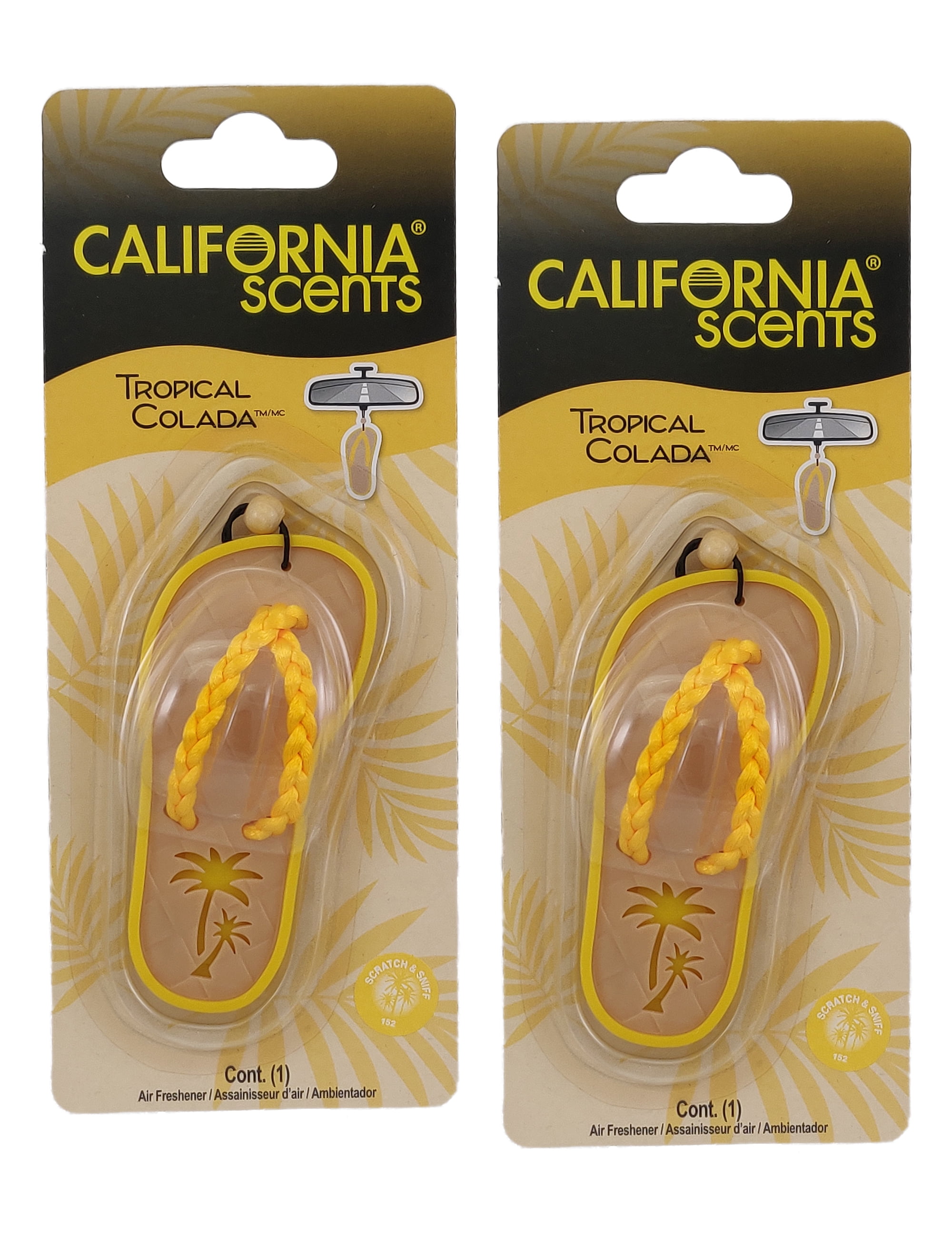 California Scents Scented Sandal Hanging Air Freshener, Tropical Colada