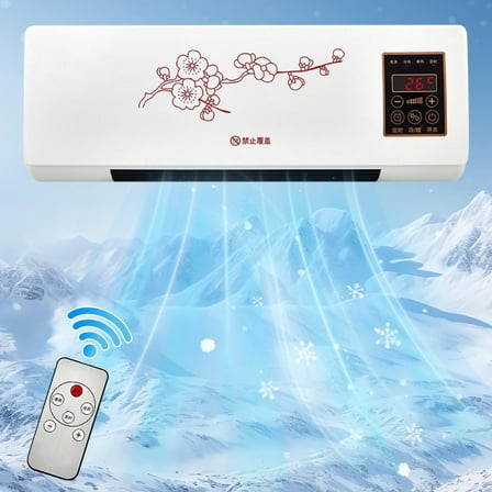 FYHALE 12000 BTU Ductless Portable Air Conditioners No Windows Needed, Wall Air Conditioner with Heaters, 115V, 900 Sq. Ft., Quiet, Remote Control, White