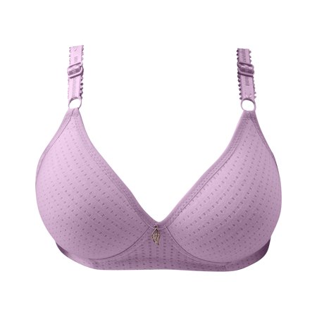 

KDDYLITQ Womens Bralette Comfort 18 Hour Bras Push Up Support Adjustable Straps Bra Light Purple 40