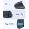 thumbnail image 4 of TECKNET 2.4G Ergonomic Mouse Vertical Wireless - 4800 DPI Optical Carpal Tunnel Mouse Right Hand, 5 Adjustable DPI, Quiet Clicks, 6 Buttons for Laptop, Desktop, PC, Computer - Grey, 4 of 7