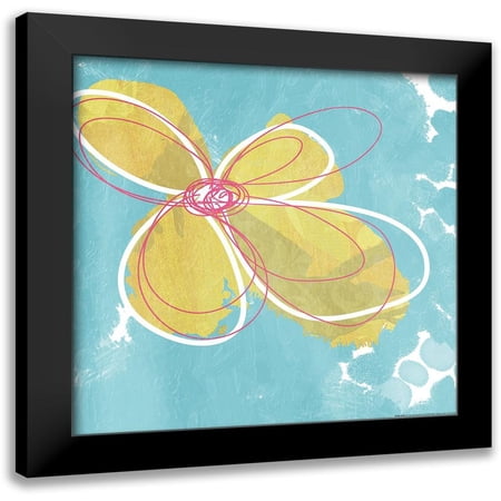 Grey Jace 20x20 Black Modern Framed Museum Art Print Titled - Summer Scribble