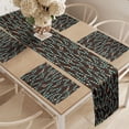thumbnail image 2 of Ambesonne Retro Table Runner & Placemats, Nostalgic Pattern of Circles, Placemat 4 pcs + Runner 12"x72", Seal Brown Pale Teal, 2 of 2
