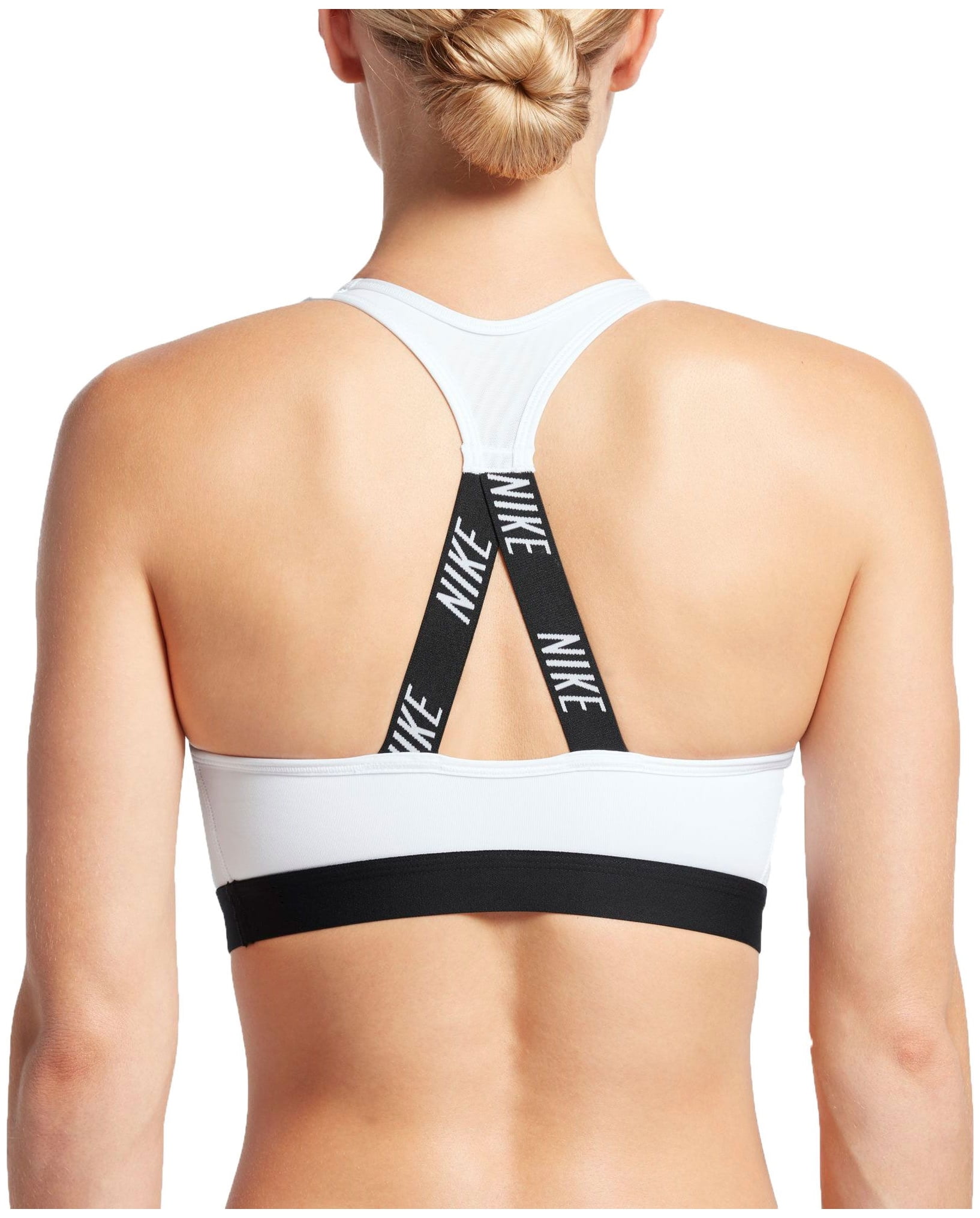 Nike Women's Pro Classic Strappy Logo Padded Sports Bra - White