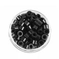 thumbnail image 2 of 500Pcs Micro Rings 5mm Silicone Lined Aluminum Link Link Rings Silicone Lined Beads for Hair Extensions Tools, Black, 2 of 6