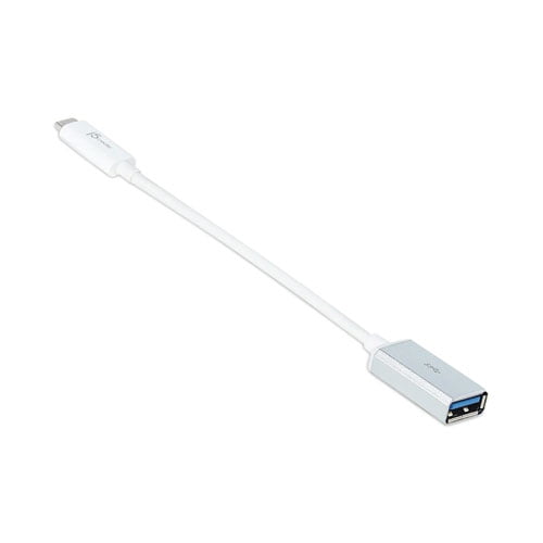 USB-C to USB Adapter, 4", Silver/White | Bundle of 2