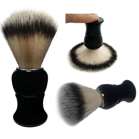 Shaving Brush, QSH Synthetic Brush Hair Knot with Pure Black Engineered Imported Acrylic Handle Shaving Brush for Razors