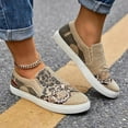 thumbnail image 5 of KAQ Women's Casual Animal Print Canvas Slip-On Flats - Raw Edge Pieced Design, Orthopedic Comfort, Low-Top Platform Sneaker Style, 5 of 5