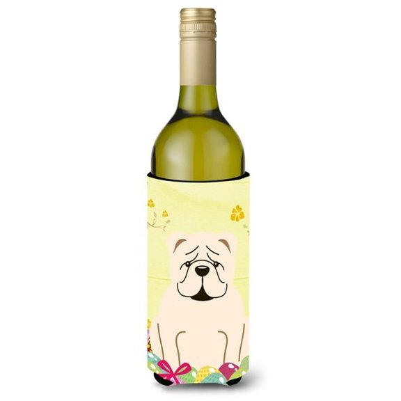 Carolines Treasures BB6123LITERK Easter Eggs English Bulldog White Wine Bottle Beverge Insulator Hugger