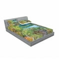 thumbnail image 3 of Ambesonne Fall Fitted Sheet & Pillow Sham Set, Scenic Fall Valley Lakes, Twinxl, Green Blue Orange, 3 of 3