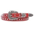 thumbnail image 2 of Women's 3/4" Skinny Rhinestone Studded Leather Belt, 2 of 4