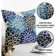 thumbnail image 6 of Navy Blue Black Pillow Covers 16x16 Inch Set of 2 Dahlia Floral Decorative Throw Pillows For Couch Geometry Flowers Modern Pillow Cases Home Decor For Sofa Couch Porch Patio Living Room Outdoor, 6 of 6