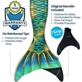 thumbnail image 5 of Fin Fun Atlantis - Mermaid Tail w/ Reinforced Tips & Monofin | 3D Side & Back Fins - for Women, Teen and Adults - (Golden Paradise, Adult XS), 5 of 5
