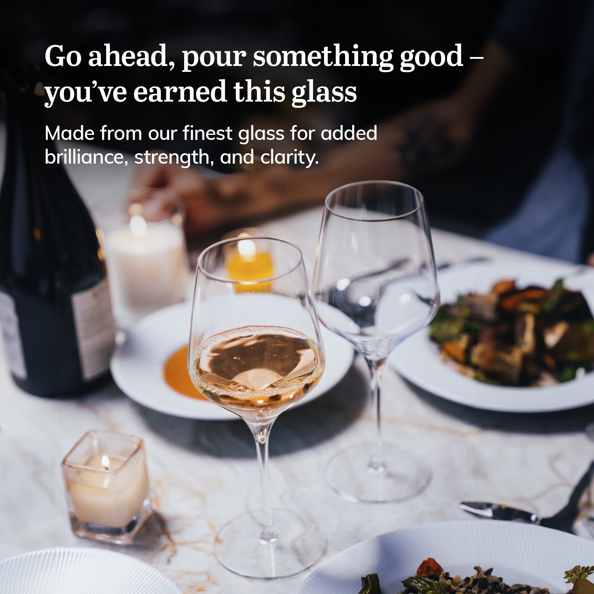 Libbey Signature All Purpose Wine Glasses, Stemmed, Modern White and Red Wine Glass Set of 4, Elegant Glassware Sets  for Weddings, Birthdays