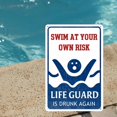 thumbnail image 4 of Cartel metálico Pool Decor Urnjkfo Swim At Own Risk de 30 x 20 cm, 4 of 6