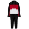 thumbnail image 4 of 50% off Clear! HAPIMO Savings Men's 2PC Collar Half Zipper Colorblock Pullover Jacket Hooded Sports Pocket Jacket Drawstring Top + Fall Winter Solid Pants Set Gray M, 4 of 5