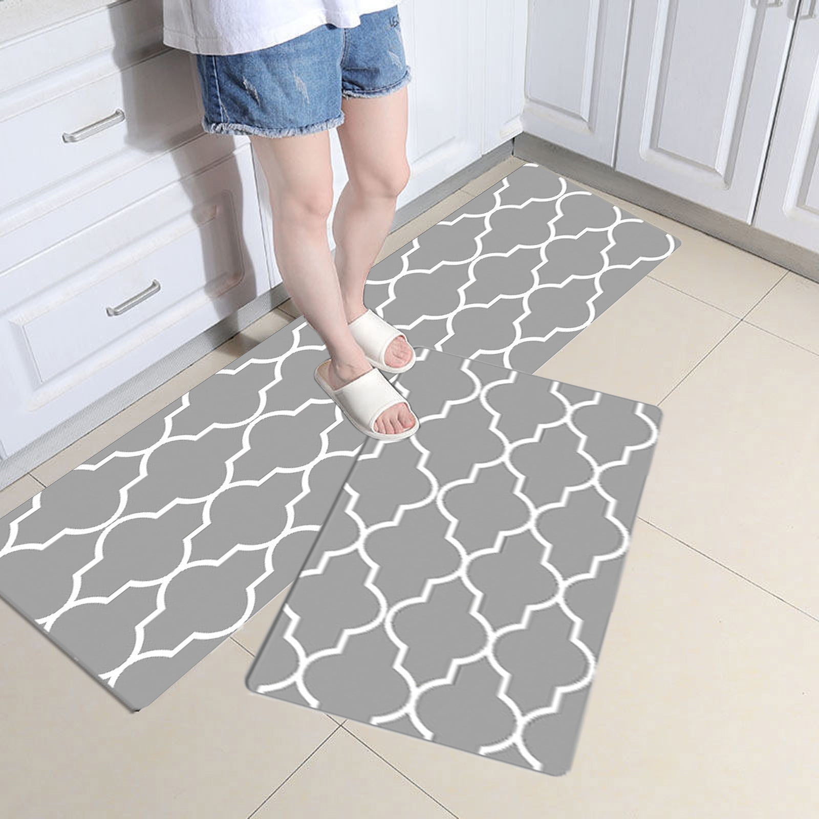 Tapis De Couloir Long Antidérapant Et Lavable - 40 X 80 Cm - Polyester Et Caoutchouc - Pour Cuisine, Entrée, Buanderie