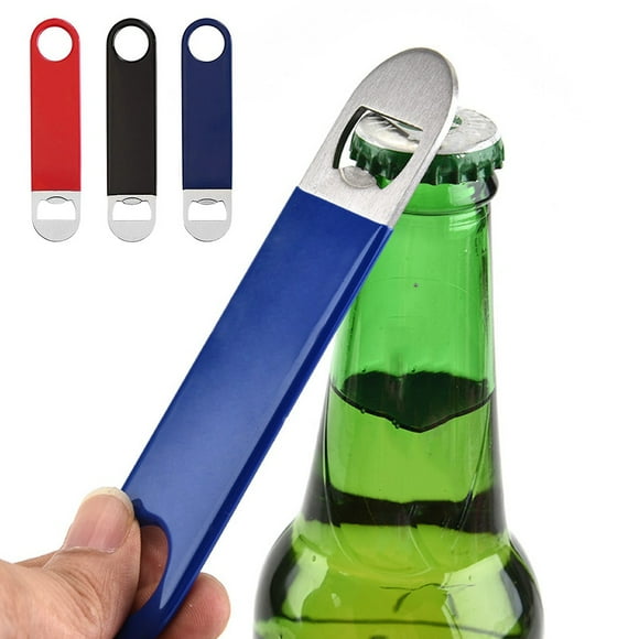 Ouvre-bouteille Plat en Acier Inoxydable, 3 Pack Ouvre-Bouteille de Bière pour Cuisine, Ouvre-Bouteille Plat pour Barman, Ouvre-Bouteille de Bière, Ouvre-Bouteille à Lame de Bar en Acier Inoxydable Robuste 3 Pcs