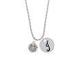 thumbnail image 2 of Delight Jewelry Silvertone Small Raphael Angel on Disc Silvertone Script Initial Disc - J - Charm Necklace, 20"+3", 2 of 4