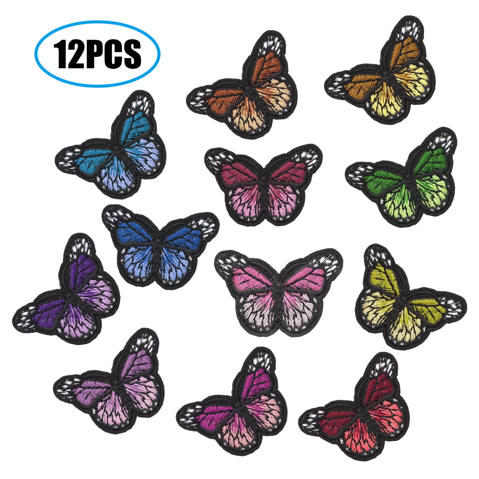 Bag,Caps,Arts Craft Sew Making Jackets Kids Clothing Jeans 20 Pieces Butterfly Iron on Patches Embroidery Applique Patches for Arts Crafts DIY Decor