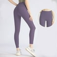 thumbnail image 2 of GEWSEY Soft Leggings for Women High Waisted Tummy Control No See Through Workout Yoga Pants (Purple, XL), 2 of 4