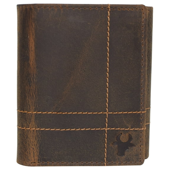 CAZORO Wallets for Men Vintage Leather RFID Blocking Slim Trifold Men's Wallet with Box