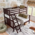 thumbnail image 3 of Furniture of America Sinclare Wood Twin over Full Bunk Bed in Dark Walnut, 3 of 5