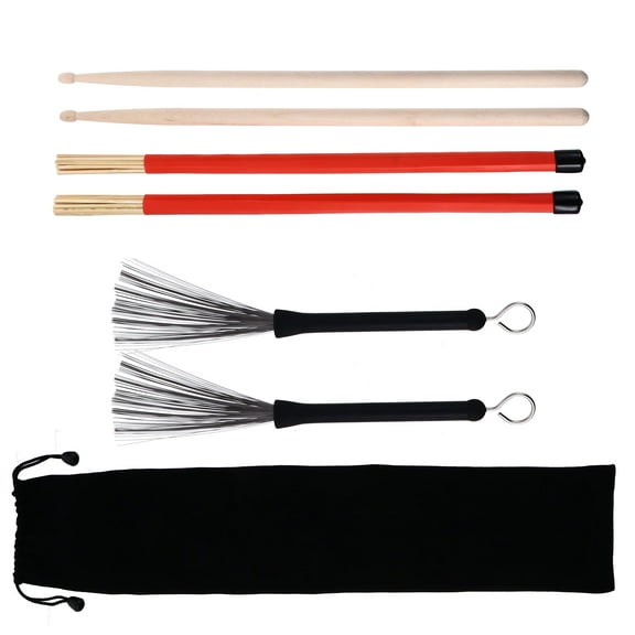 Supvox Drumstick Brush Drum Stick Set Steel 1 Set