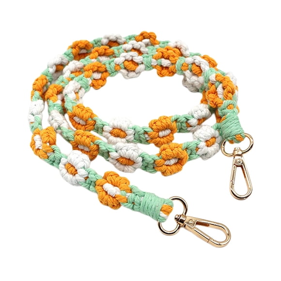 Cordón para teléfono móvil tejido con flores, correa para bolso cruzado, llavero de macramé Estilo F