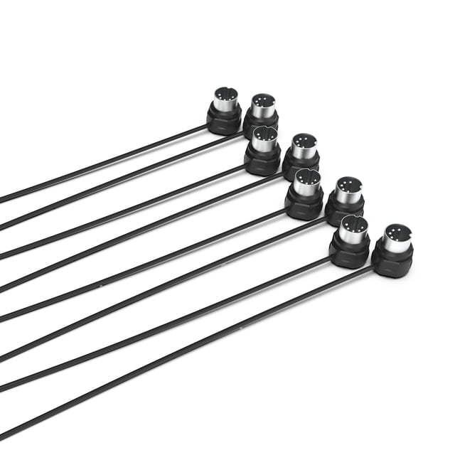 CME MIDI Cable 4-Pack - 2FT / 60cm, 5-pin DIN, Low-Profile - Mirrored 45-Degree Angled Ultra-Thin Plugs for Compact Spac