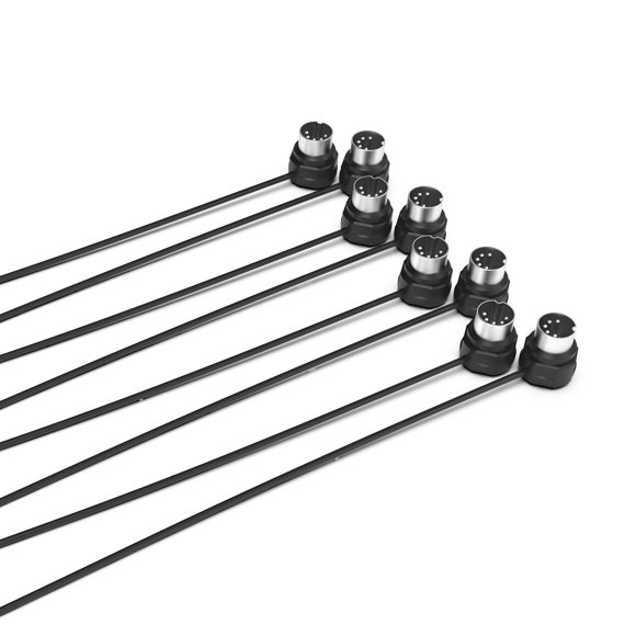 CME MIDI Cable 4-Pack - 2FT / 60cm, 5-pin DIN, Low-Profile - Mirrored 45-Degree Angled Ultra-Thin Plugs for Compact Spac
