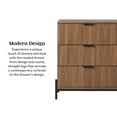 thumbnail image 3 of Walker Edison Mid-Century 3-Drawer Chest with Reeded Drawer Fronts, Mocha, 3 of 15
