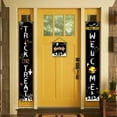 thumbnail image 6 of 3 Pcs TRICK OR TREAT WELCOME Banner Door Hanging Banner Flag Hanging Decorations Couplet Sign Set for Party Supplies Front Door Decor Black DIY, 6 of 8