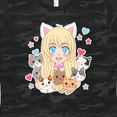 thumbnail image 4 of Inktastic Neko Anime Girl with Kittens Women's T-Shirt, 4 of 5
