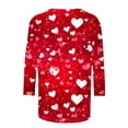 thumbnail image 4 of TKLPEHG Valentines Shirts for Women 3/4 Sleeve Tops Crewneck Valentines Day T Shirts Soft Cute Heart Print Lover Gift Tops (Red,M), 4 of 5