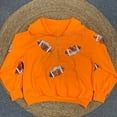 thumbnail image 3 of Sudadera de rugby con lentejuelas para mujer, ropa de calle holgada para mujer Kuymtek Naranja T S para Mujer, 3 of 8